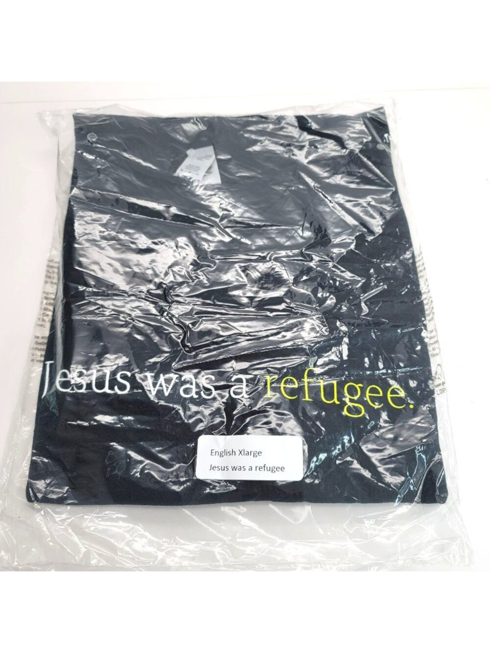 Jesus Was A Refugee Black T-shirt Short Sleeve Gildan Unisex Adult XL JJ3245